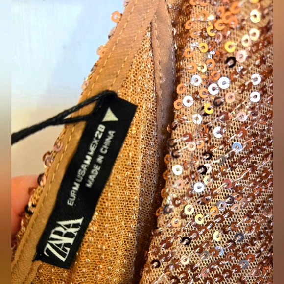 Zara Sequin Gold Top - Picture 4 of 6